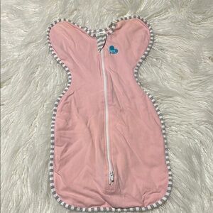Love to Dream Pink Sleep Sack with Gray Trim